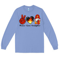 Colony Blue peace love firefighter Long Sleeve Tee - Artiststas