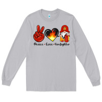 Moon Dust peace love firefighter Long Sleeve Tee - Artiststas