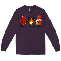 Plum peace love firefighter Long Sleeve Tee - Artiststas