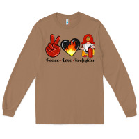 Toasted Coconut peace love firefighter Long Sleeve Tee - Artiststas