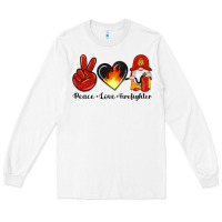 White peace love firefighter Long Sleeve Tee - Artiststas