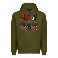 Army Green Christmas jolly mama Premium Hoodie - BarkalooDesign
