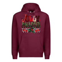 Burgundy Christmas jolly mama Premium Hoodie - BarkalooDesign