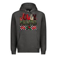 Charcoal Heather Christmas jolly mama Premium Hoodie - BarkalooDesign