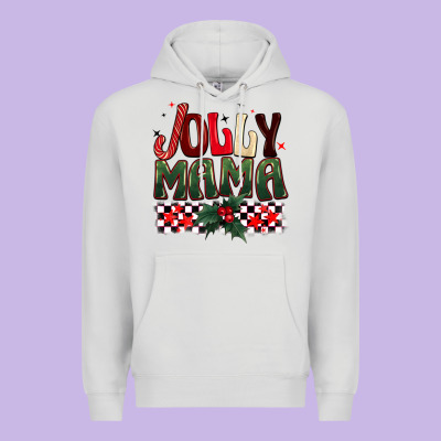 Christmas Jolly Mama Premium Hoodie Designed By Barkaloodesign