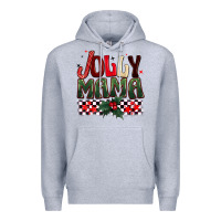 Heather Grey Christmas jolly mama Premium Hoodie - BarkalooDesign