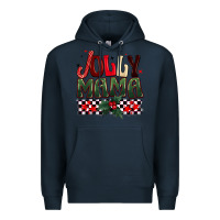 Navy Christmas jolly mama Premium Hoodie - BarkalooDesign