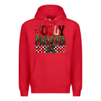 Red Christmas jolly mama Premium Hoodie - BarkalooDesign
