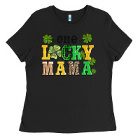 Black one lucky mama Ladies Tee - AdoDesignShop