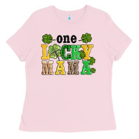 Bubblegum Pink one lucky mama Ladies Tee - AdoDesignShop