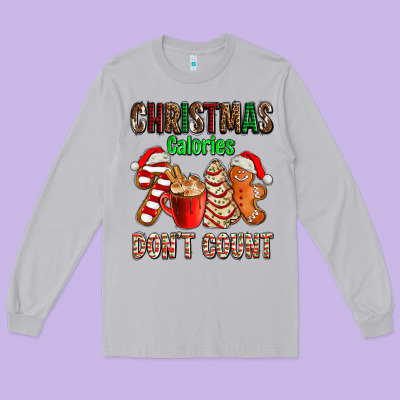 Christmas Calories Dont Count With  Christmas Tree Cake And Cookies Ad Long Sleeve Tee Designed By Adodesignshop