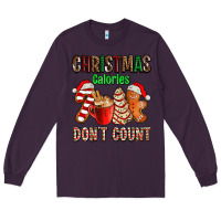 Plum christmas calories dont count with  christmas tree cake and cookies ad Long Sleeve Tee - AdoDesignShop