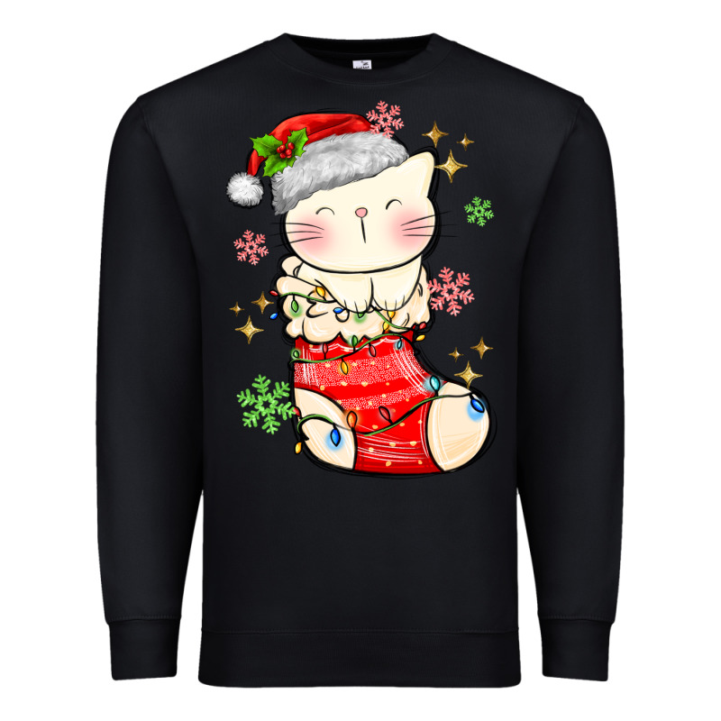Christmas Cat In Premium Sweatshirt by MaliasSmallBusiness | Teevron