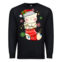 Black christmas cat in Premium Sweatshirt - MaliasSmallBusiness