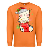 Carrot christmas cat in Premium Sweatshirt - MaliasSmallBusiness