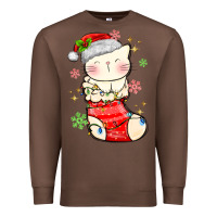 Chestnut christmas cat in Premium Sweatshirt - MaliasSmallBusiness