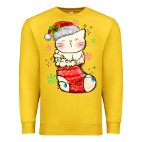 Lemon christmas cat in Premium Sweatshirt - MaliasSmallBusiness