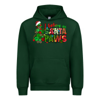 Forest Green i believe in santa paws Urban Hoodie - texasbilliewilder