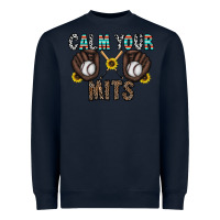 Navy calm your mits baseball Heavyweight Sweatshirt - CowhideDigitalArt