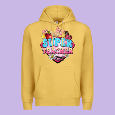 Super Teacher Premium Hoodie Designed By Barkaloodesign