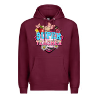 Burgundy super teacher Premium Hoodie - BarkalooDesign