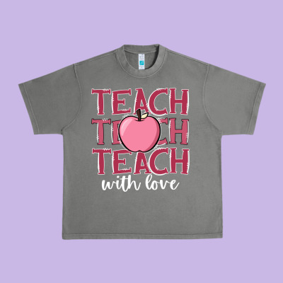 Teach With Love Urban Heavy Tee Designed By Jahusdesignshop