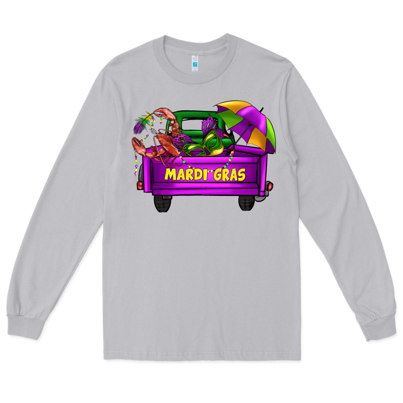 Mardi Grass Umbrella With Truck Long Sleeve Tee by AdoDesignShop | Teevron