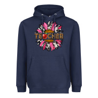 Navy western teacher sunflower Heavyweight Hoodie - NancyCooperArtShop