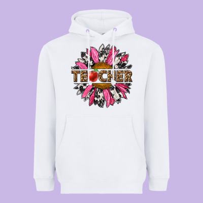 Western Teacher Sunflower Heavyweight Hoodie Designed By Nancycooperartshop