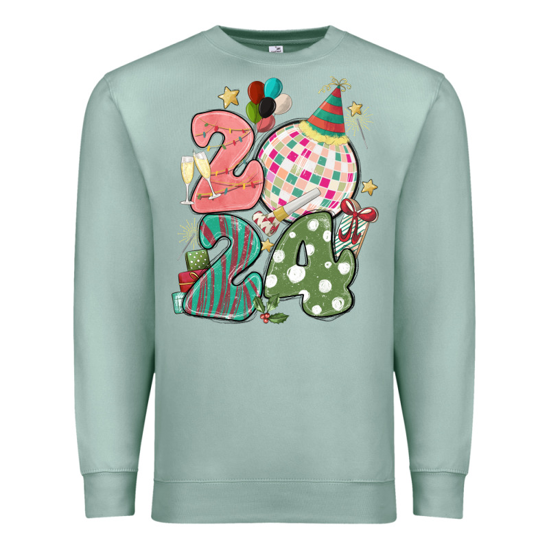 2024 Happy New Year Premium Sweatshirt by MaliasSmallBusiness | Teevron