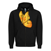 Black Flying Cloudless Sulphur Butterfly Zipper Hoodie - LillyAllenDesigns