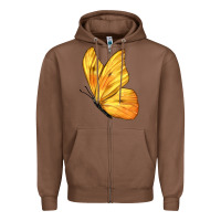 Chestnut Flying Cloudless Sulphur Butterfly Zipper Hoodie - LillyAllenDesigns