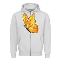 Dove Grey Flying Cloudless Sulphur Butterfly Zipper Hoodie - LillyAllenDesigns