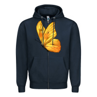 Navy Flying Cloudless Sulphur Butterfly Zipper Hoodie - LillyAllenDesigns