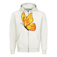 Oatmeal Heather Flying Cloudless Sulphur Butterfly Zipper Hoodie - LillyAllenDesigns