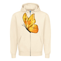 Sandshell Flying Cloudless Sulphur Butterfly Zipper Hoodie - LillyAllenDesigns