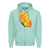 Seafoam Flying Cloudless Sulphur Butterfly Zipper Hoodie - LillyAllenDesigns