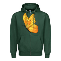 Sports Green Flying Cloudless Sulphur Butterfly Zipper Hoodie - LillyAllenDesigns