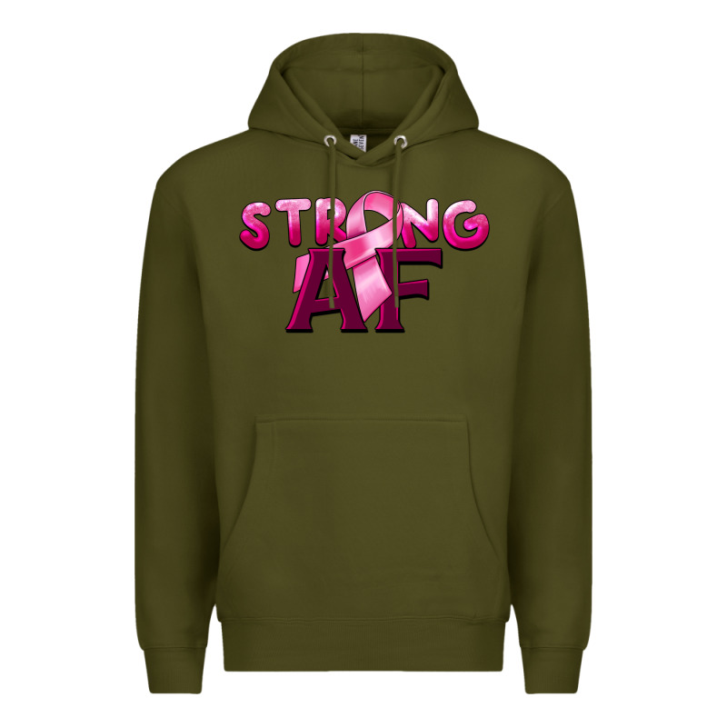 Strong Af Breast Cancer Premium Hoodie by BarkalooDesign | Teevron