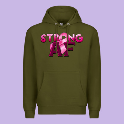 Strong Af Breast Cancer Premium Hoodie Designed By Barkaloodesign