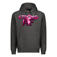 Charcoal Heather strong af breast cancer Premium Hoodie - BarkalooDesign
