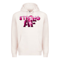 Pale Pink strong af breast cancer Premium Hoodie - BarkalooDesign