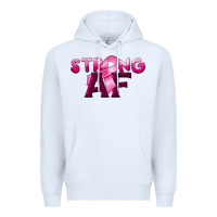 White strong af breast cancer Premium Hoodie - BarkalooDesign