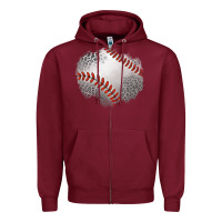 Burgundy leopard baseball patch Zipper Hoodie - Jasminsmagicworld