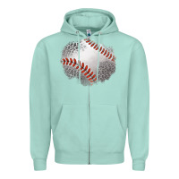 Seafoam leopard baseball patch Zipper Hoodie - Jasminsmagicworld