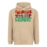 Mushroom christmas begins with christ Heavyweight Hoodie - MaliasSmallBusiness