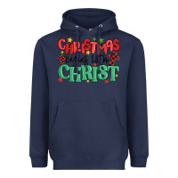 Navy christmas begins with christ Heavyweight Hoodie - MaliasSmallBusiness