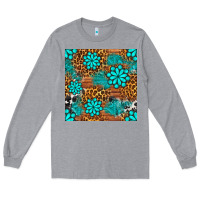 Heather Grey leopard gemstone seamless pattern Long Sleeve Tee - BundleAndBundleShop