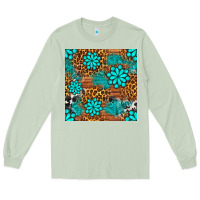 Matcha leopard gemstone seamless pattern Long Sleeve Tee - BundleAndBundleShop