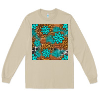 Mushroom leopard gemstone seamless pattern Long Sleeve Tee - BundleAndBundleShop
